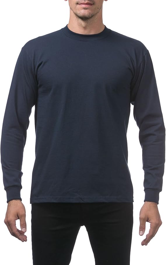 Pro Club Men's Heavyweight Cotton Long Sleeve Crew Neck T-Shirt