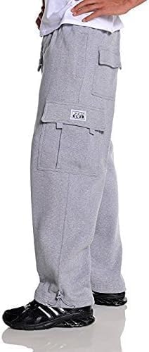 Men's Heavyweight Fleece Cargo Pants Pack of 2 Small Pro Club Heather Gray