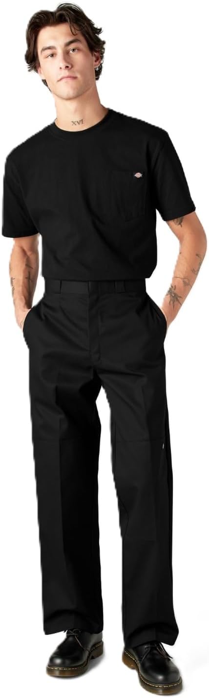 Dickies Men's Loose Fit Double Knee Work Pants – Durable Twill Utility Trousers for Construction & Warehouse