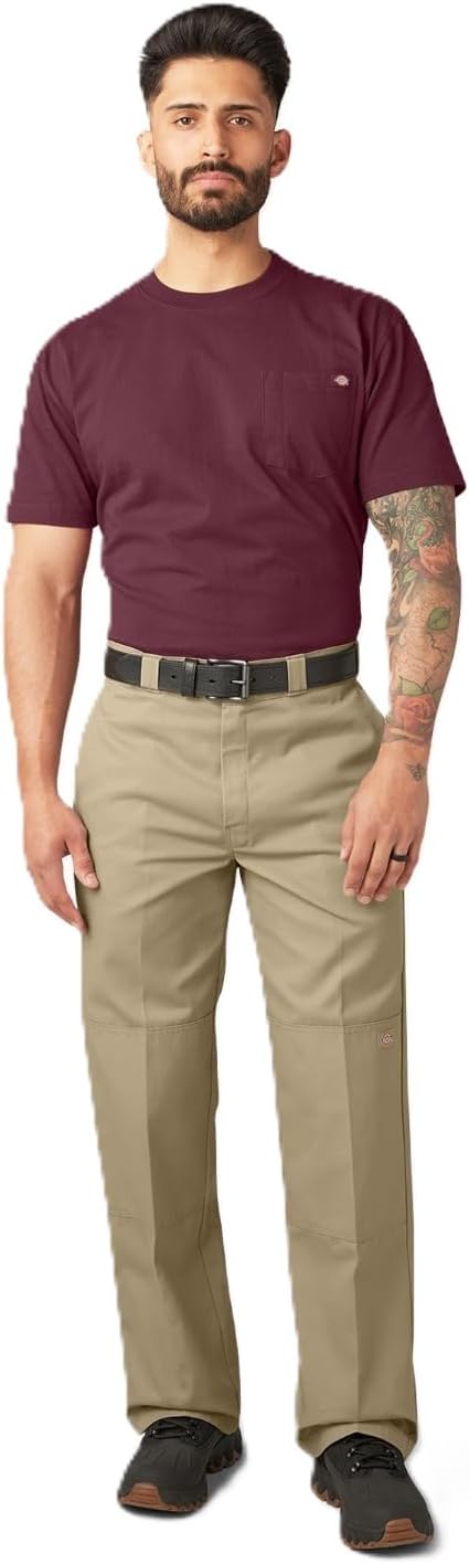 Dickies Men's Loose Fit Double Knee Work Pants – Durable Twill Utility Trousers for Construction & Warehouse