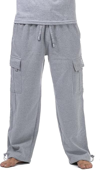 Men's Heavyweight Fleece Cargo Pants Pack of 2 Small Pro Club Heather Gray