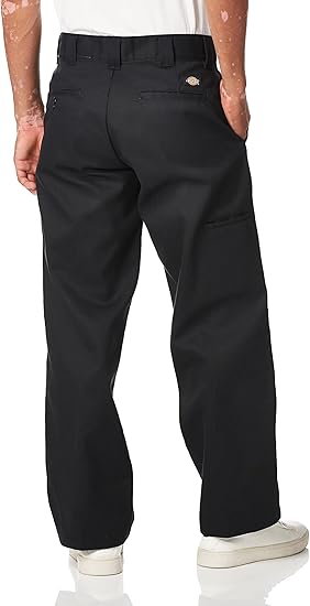 Dickies Men's Flex Double Knee Work Pant Loose Straight Fit, Black V1, 32W x 32L