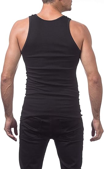 Pro Club Men's Premium Ringspun Cotton Ribbed A-Shirt, Multi-Pack