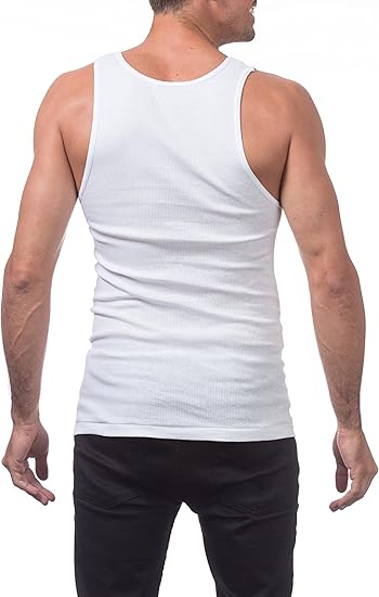 Pro Club Men's Premium Ringspun Cotton Ribbed A-Shirt, Multi-Pack