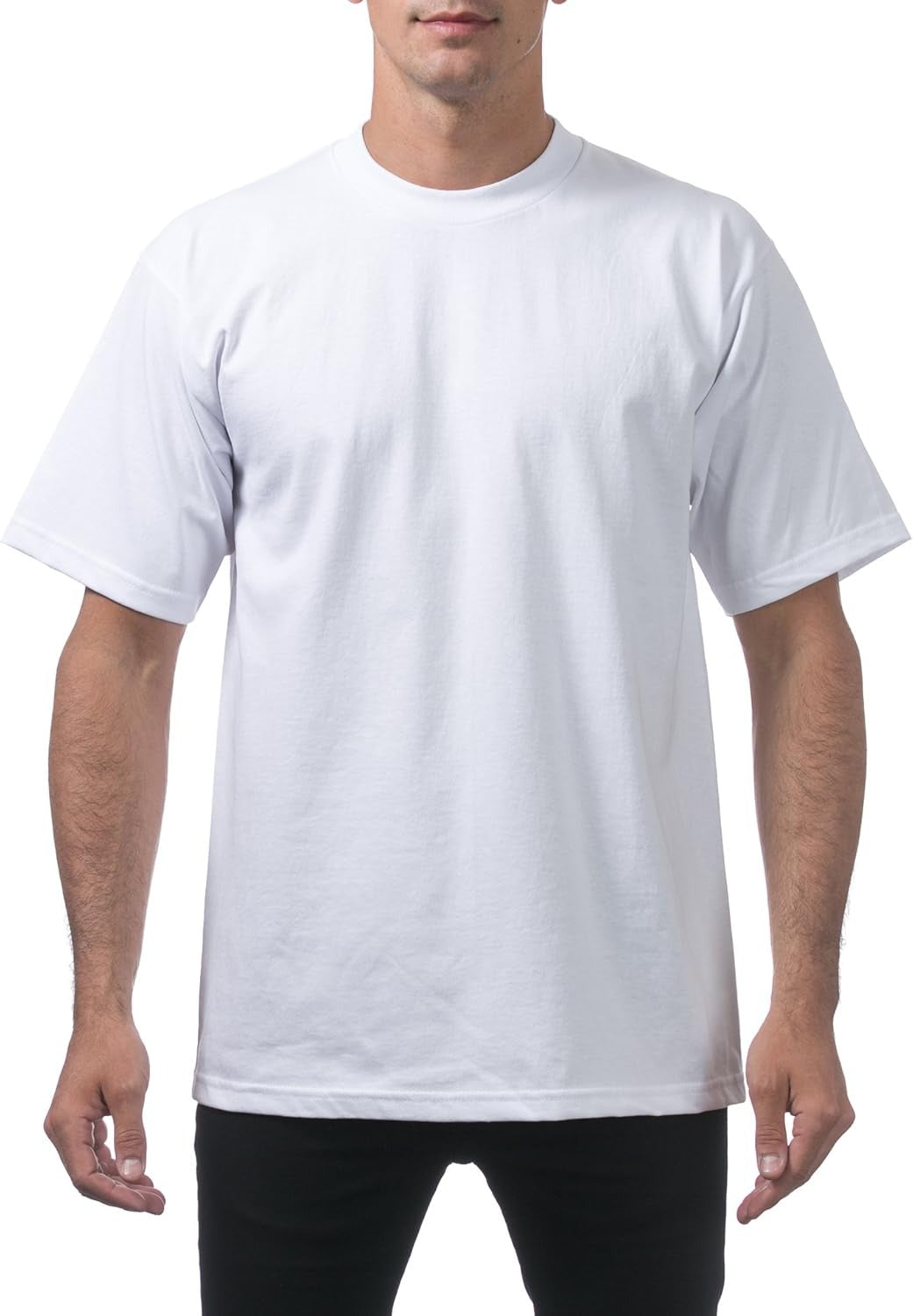 Pro Club Men's 12-Pack Heavyweight Cotton Short Sleeve Crew Neck T-Shirt, White, X-Large
