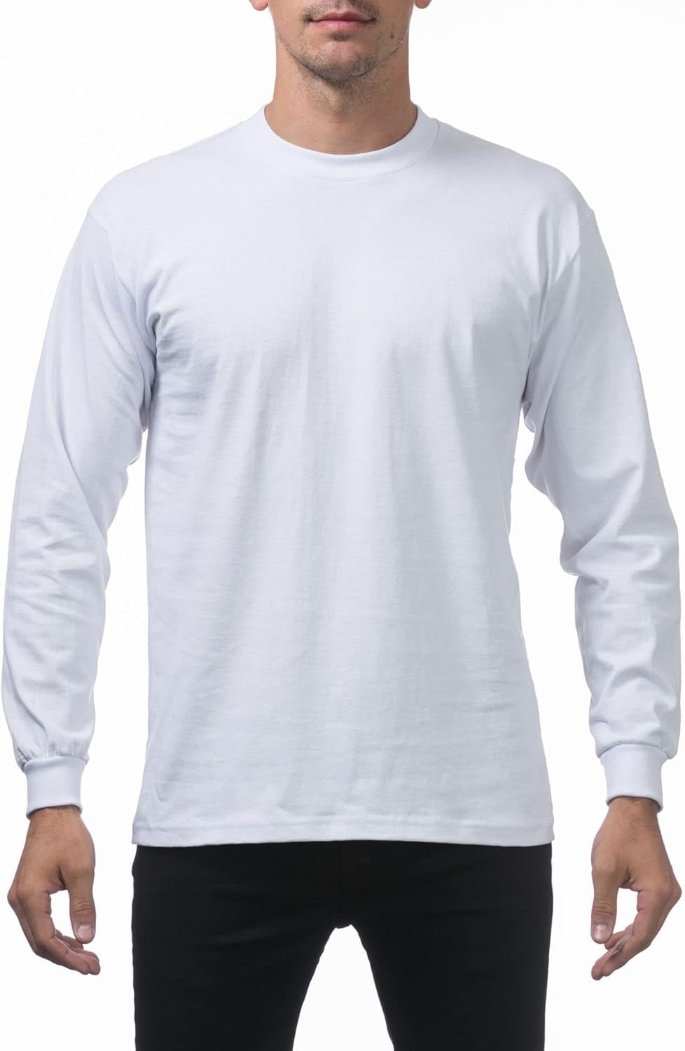 Pro Club Men's Heavyweight Cotton Long Sleeve Crew Neck T-Shirt