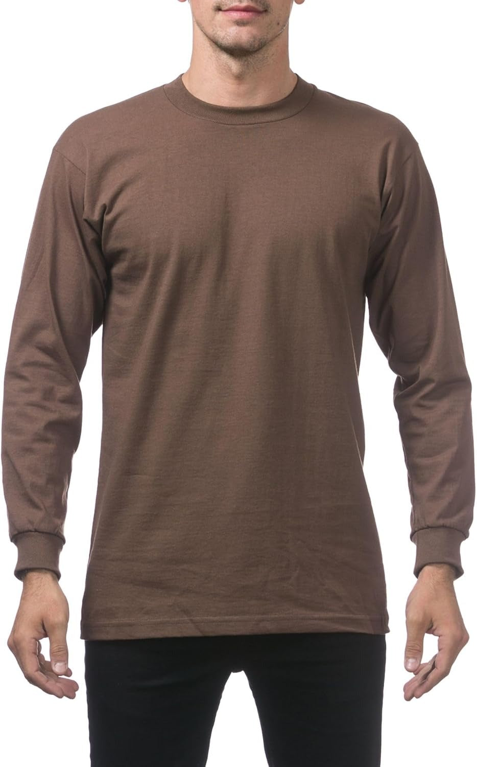 Pro Club Men's Heavyweight Cotton Long Sleeve Crew Neck T-Shirt