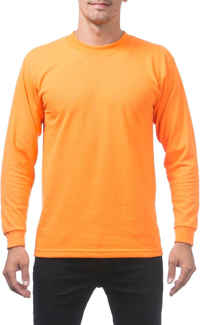 Pro Club Men's Heavyweight Cotton Long Sleeve Crew Neck T-Shirt