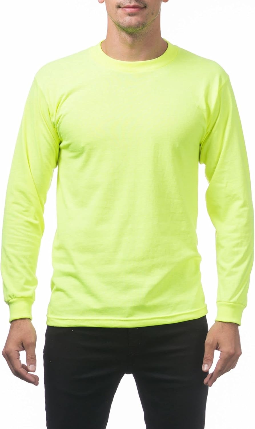 Pro Club Men's Heavyweight Cotton Long Sleeve Crew Neck T-Shirt