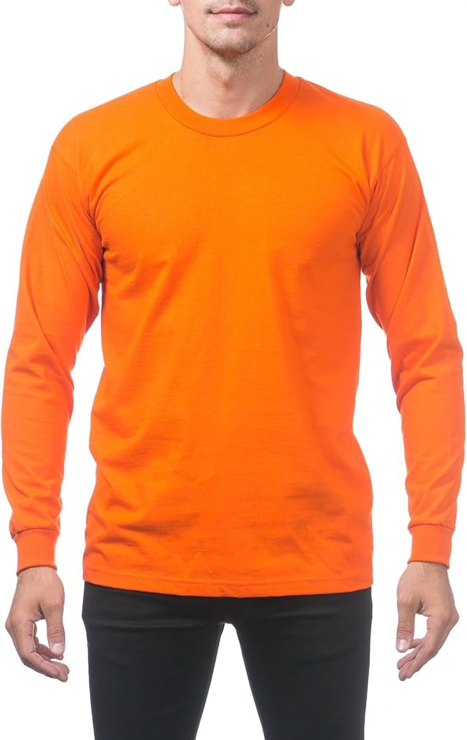 Pro Club Men's Heavyweight Cotton Long Sleeve Crew Neck T-Shirt