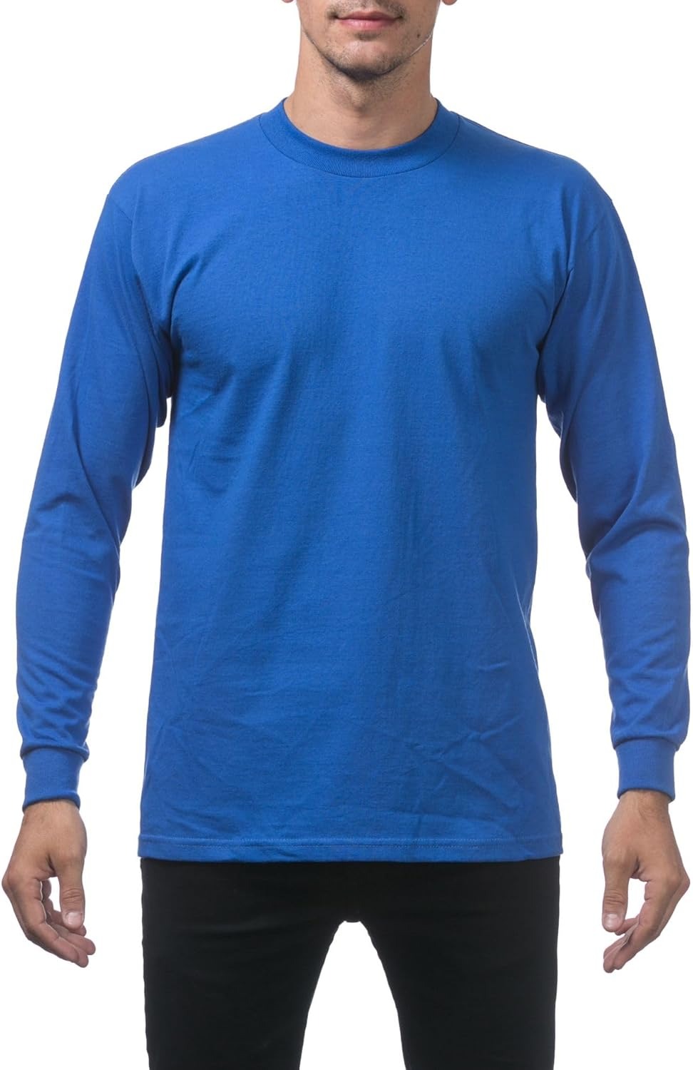 Pro Club Men's Heavyweight Cotton Long Sleeve Crew Neck T-Shirt